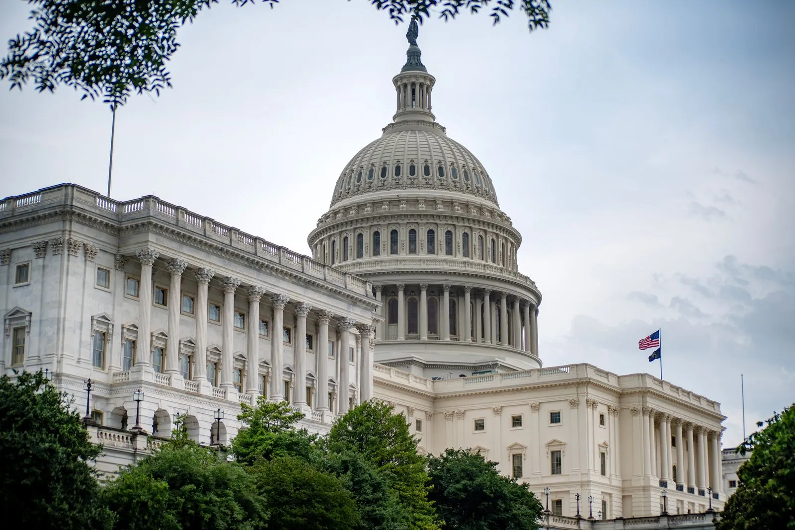 The United States Capitol building in Washington, D.C., seen from the west front.